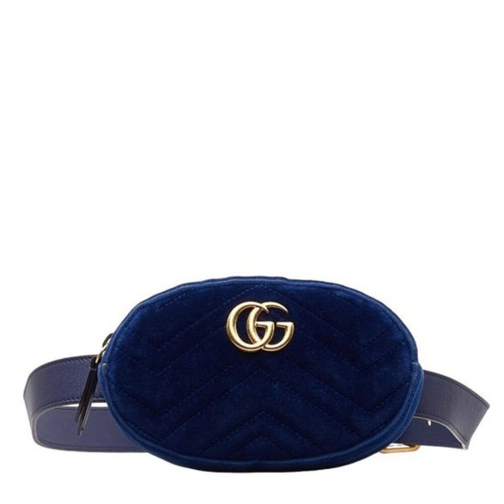 NWT Gucci GG Marmont Quilted Waist Bag Belt Bag Navy
